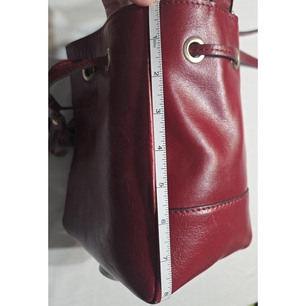 Divina Firenze Giada Red Leather Handbag Purse Medium Zip Pockets‎ Adj Straps - Picture 4 of 12